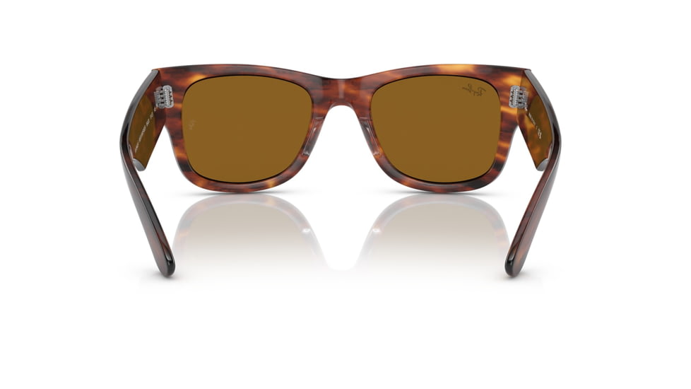Ray-Ban RB0840SF Mega Wayfarer Sunglasses, Striped Havana Frame, Brown Lens, Asian Fit, 52, RB0840SF-954-33-52