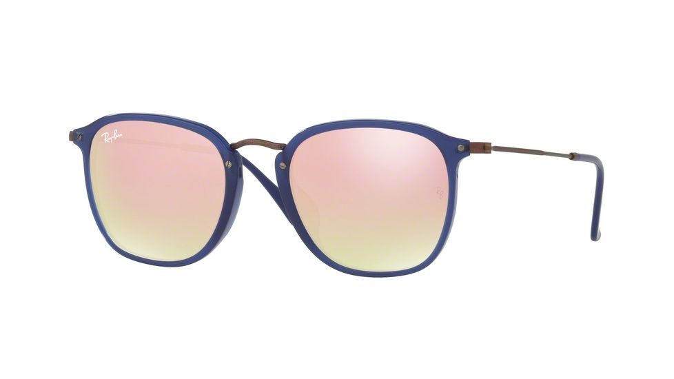 Ray-Ban RB2448NF Progressive Prescription Sunglasses RB2448NF-12097O-53 - Lens Diameter 53 mm, Frame Color Trasparent Blue