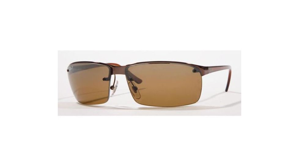 Ray-Ban RB3276-014-13-6413 Sunglasses with No-Line Progressive Rx Prescription Lenses - Brown Frame w/ 64 mm Diameter Lenses