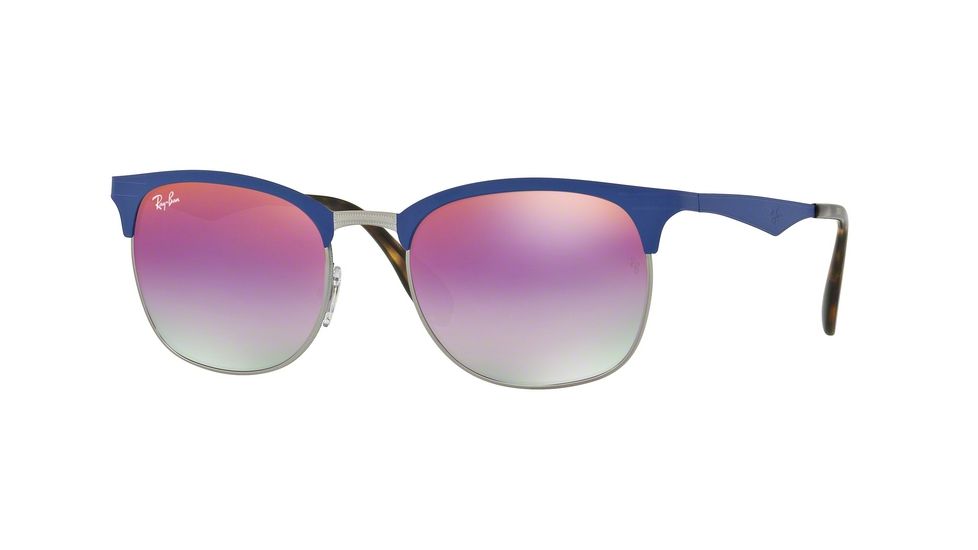 Ray-Ban RB3538 Progressive Prescription Sunglasses RB3538-9005A9-53 - Lens Diameter 53 mm, Frame Color Gunmetal/matte Blue