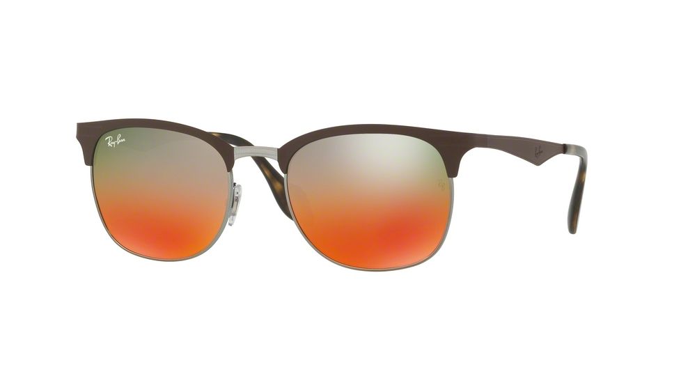 Ray-Ban RB3538 Progressive Prescription Sunglasses RB3538-9006A8-53 - Lens Diameter 53 mm, Frame Color Gunmetal/matte Brown