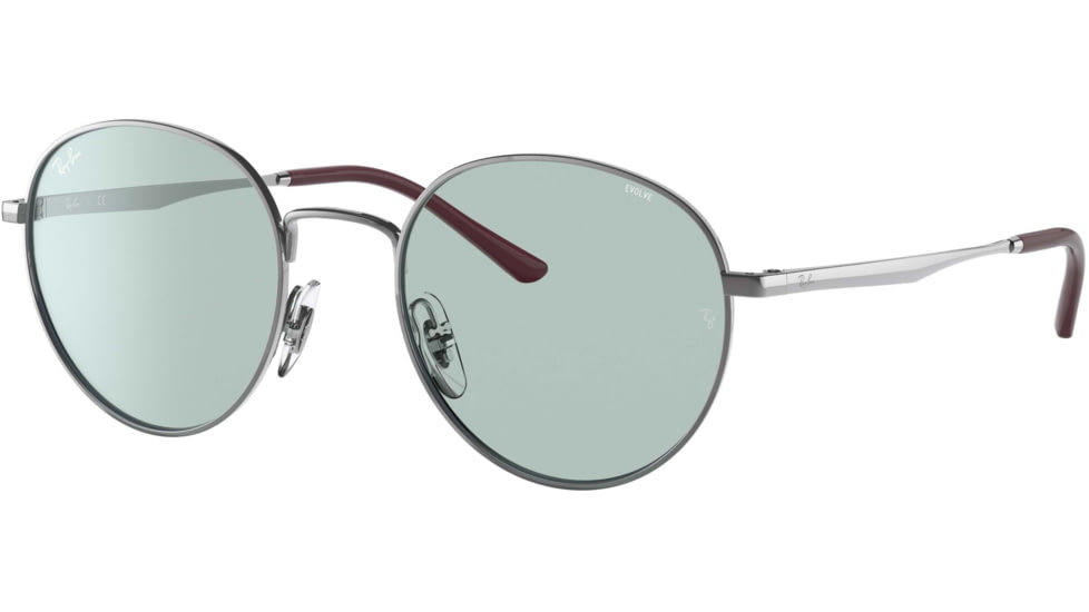 Ray-Ban RB3681 Sunglasses, Evolve Photo Green to Blue Lenses, Gunmetal, 50, RB3681-9226Q5-50