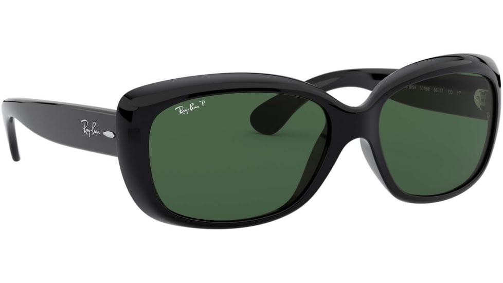 Ray-Ban RB4101 Jackie Ohh Sunglasses - Women's, Black Frame, Crystal Green Polarized Lenses, 601-58-5817