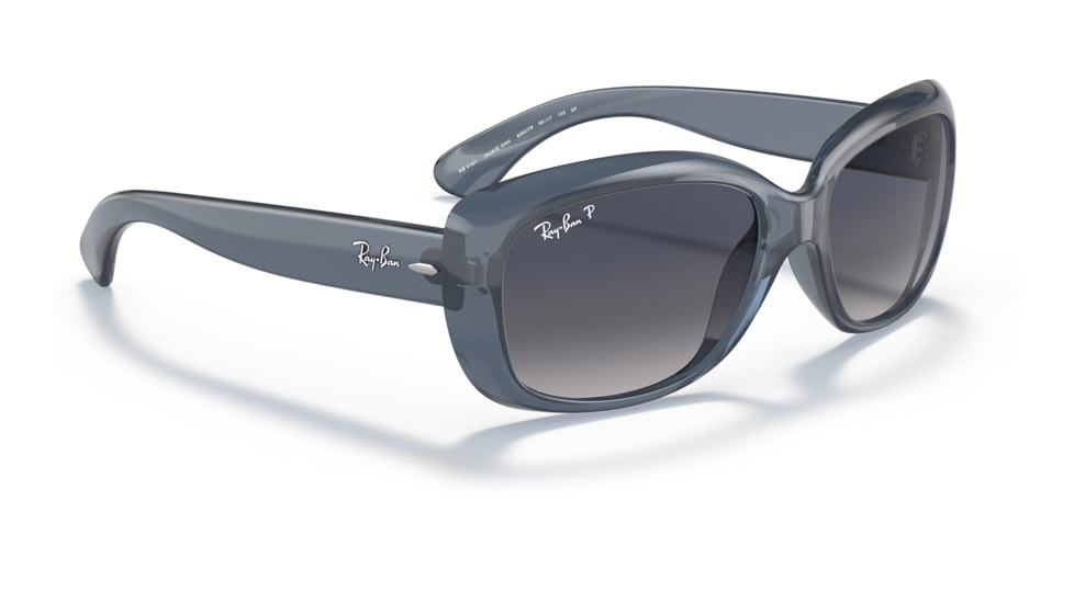 Ray-Ban RB4101 Jackie Ohh Sunglasses - Womens, Transparent Dark Brown Frame, Blue Gradient Lens, Polarized, 58, RB4101-659278-58
