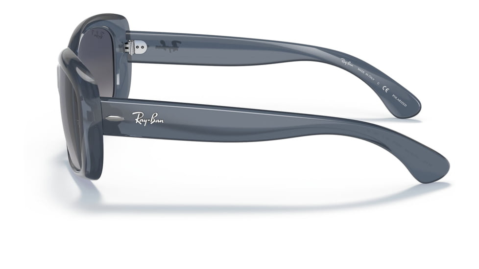 Ray-Ban RB4101 Jackie Ohh Sunglasses - Womens, Transparent Dark Brown Frame, Blue Gradient Lens, Polarized, 58, RB4101-659278-58