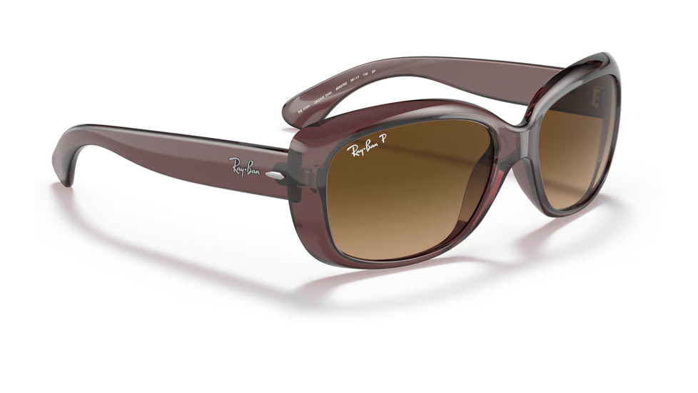 Ray-Ban RB4101 Jackie Ohh Sunglasses - Womens, Transparent Dark Brown Frame, Brown Gradient Lens, Polarized, 58, RB4101-6593M2-58