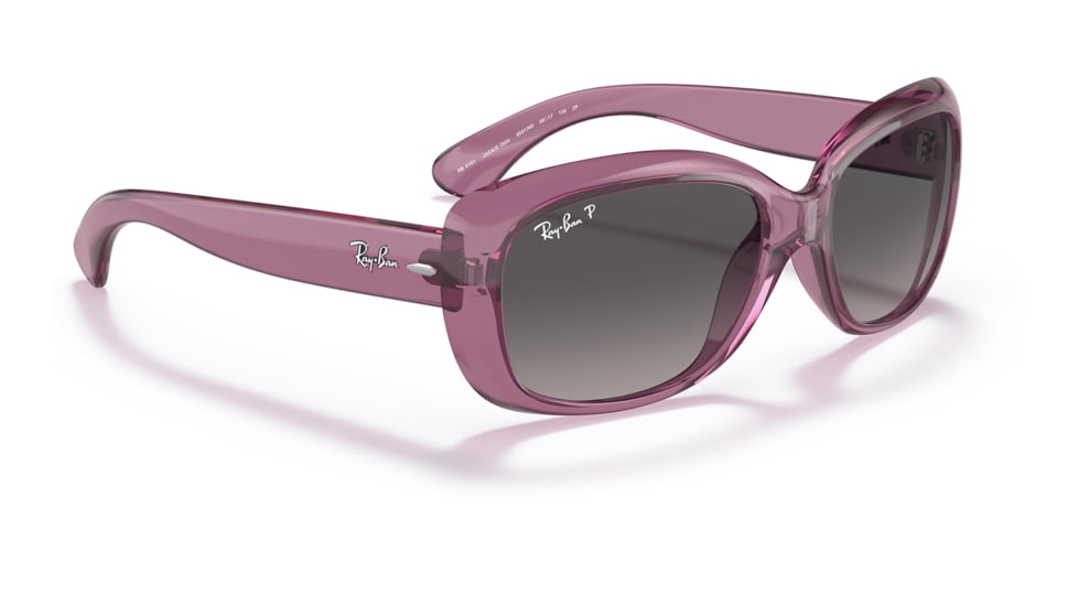 Ray-Ban RB4101 Jackie Ohh Sunglasses - Womens, Transparent Violet Frame, Grey Gradient Lens, Polarized, 58, RB4101-6591M3-58