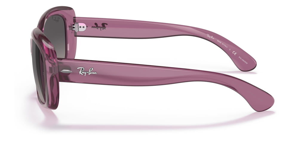 Ray-Ban RB4101 Jackie Ohh Sunglasses - Womens, Transparent Violet Frame, Grey Gradient Lens, Polarized, 58, RB4101-6591M3-58
