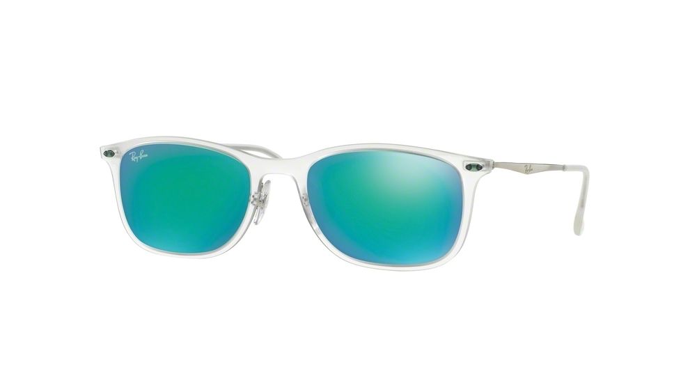 Ray-Ban RB4225 Sunglasses 646/3R-52 - Matte Trasparent Frame, Green Mirror Green Lenses