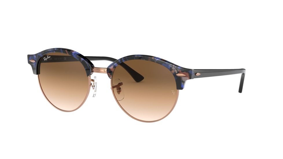 Ray-Ban RB4246 Single Vision Prescription Sunglasses, 51mm, Spotted Brown/Blue, RB4246-125651-51-SV