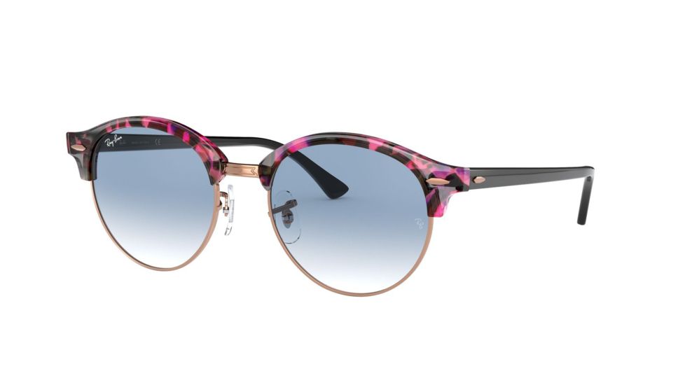 Ray-Ban RB4246 Single Vision Prescription Sunglasses, 51mm, Spotted Grey/Violet, RB4246-12573F-51-SV
