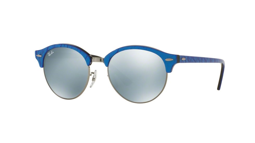 Ray-Ban RB4246 Single Vision Prescription Sunglasses RB4246-984-30-51 - Lens Diameter 51 mm, Frame Color Top Wrinkled Blu On Black