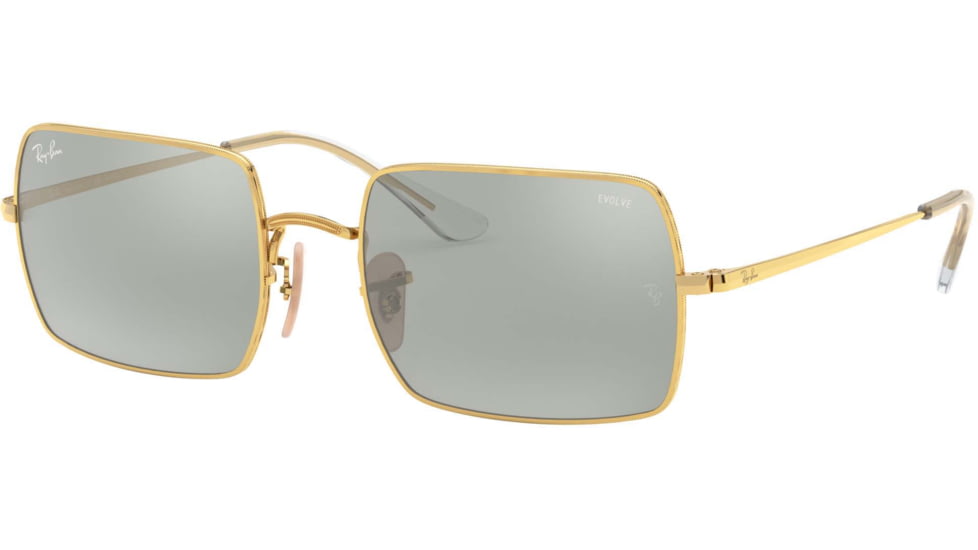 Ray-Ban Rectangle RB1969 Sunglasses, Arista, Photo Grey Mirror Grey, 54, RB1969-001-W3-54