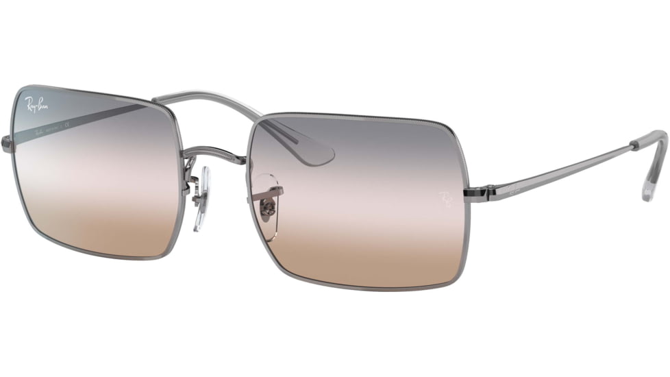 Ray-Ban Rectangle RB1969 Sunglasses, Gunmetal, 54, RB1969-004-GC-54