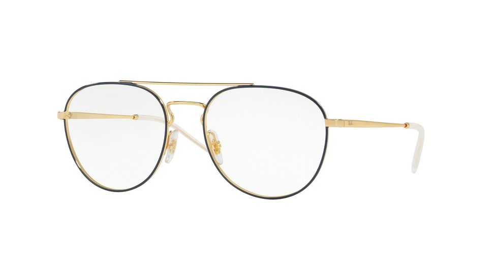 Ray-Ban RX6414 Eyeglass Frames 2979-53 - Gold Top Blue Frame