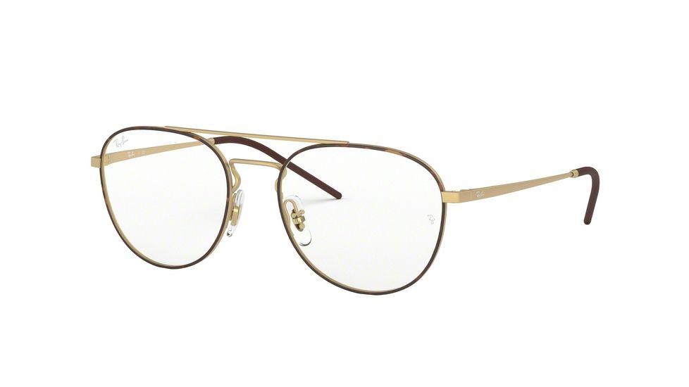 Ray-Ban RX6414 Eyeglass Frames 3042-55 - Top Havana On Rubber Gold