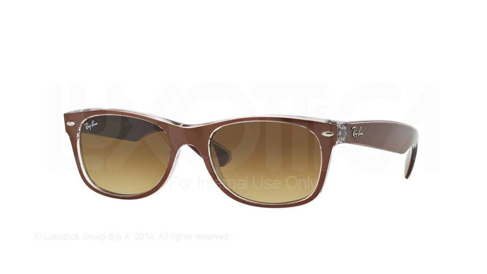 Ray-Ban New Wayfarer Prescription Sunglasses RB2132 RB2132-614585-52 - Lens Diameter 52 mm, Frame Color Top Brushed Brown On Trasp