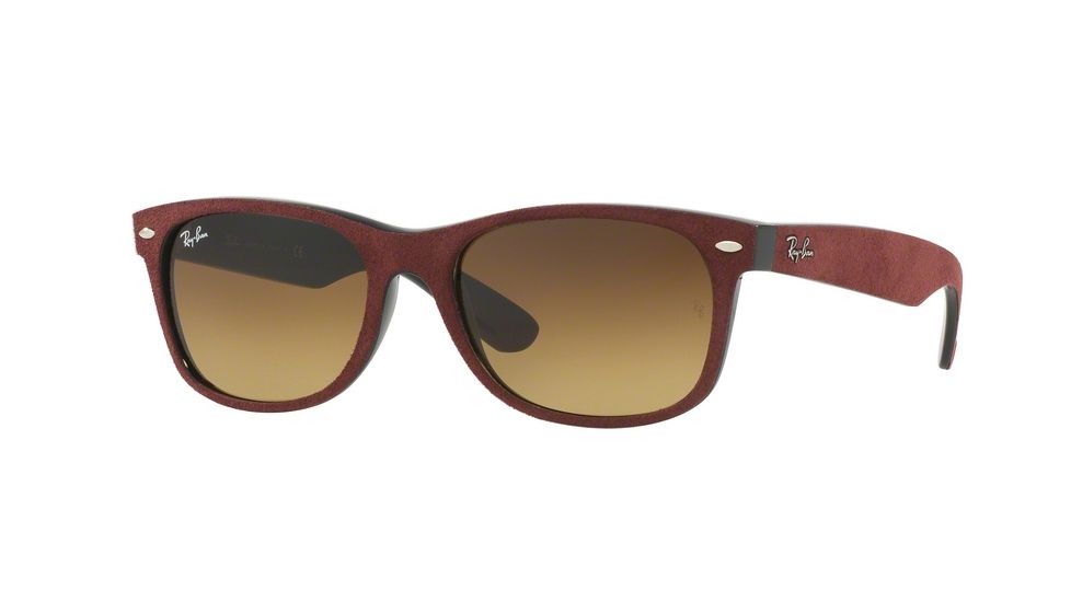 Ray-Ban New Wayfarer Prescription Sunglasses RB2132 RB2132-624085-55 - Lens Diameter 55 mm, Frame Color Black/top Bordo' Alcantara