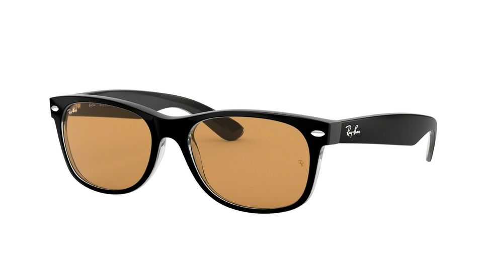 Ray-Ban New Wayfarer Prescription Sunglasses, 52mm, Black/Transparent, RB2132-63983L-52-SV