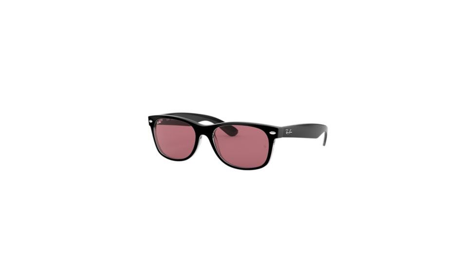 Ray-Ban New Wayfarer Prescription Sunglasses, 52mm, Black/Transparent, RB2132-6398U0-52-SV