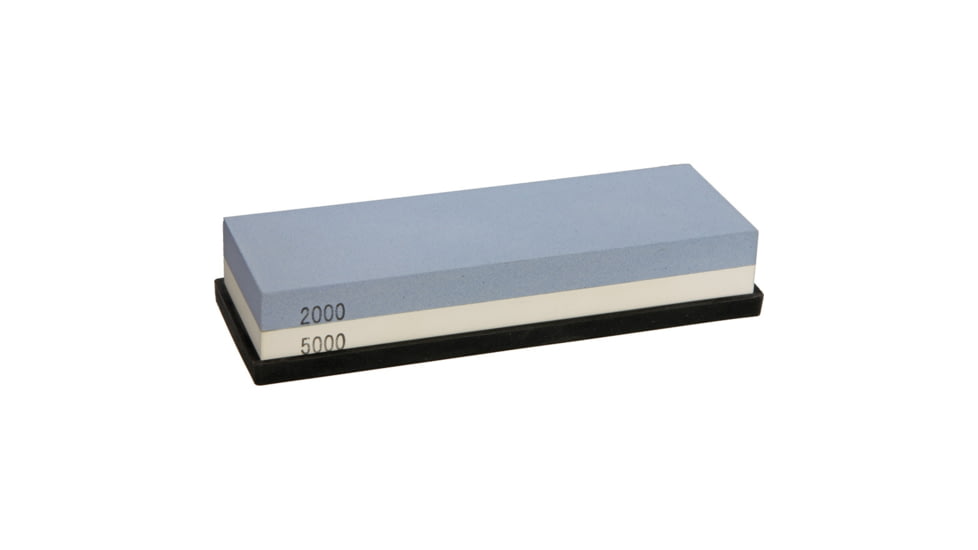 Real Steel Japanese Whetstone Medium, Japanese Whetstone, 7.1in X 2.4in X 1.2in, 1.3 Lbs, Two Sided Corundum, 2000 And 5000 Grit, Includes Two Interchangeable Non-Slip Silicone Bases, W0205
