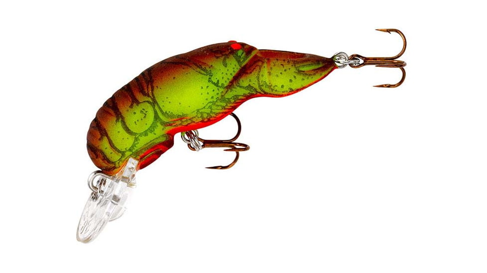Rebel Lures Rebel Deep Teeny Wee Crawfish Lure, 1 1/2in, 1/9oz, Floating, Chartreuse/Brown, D7767