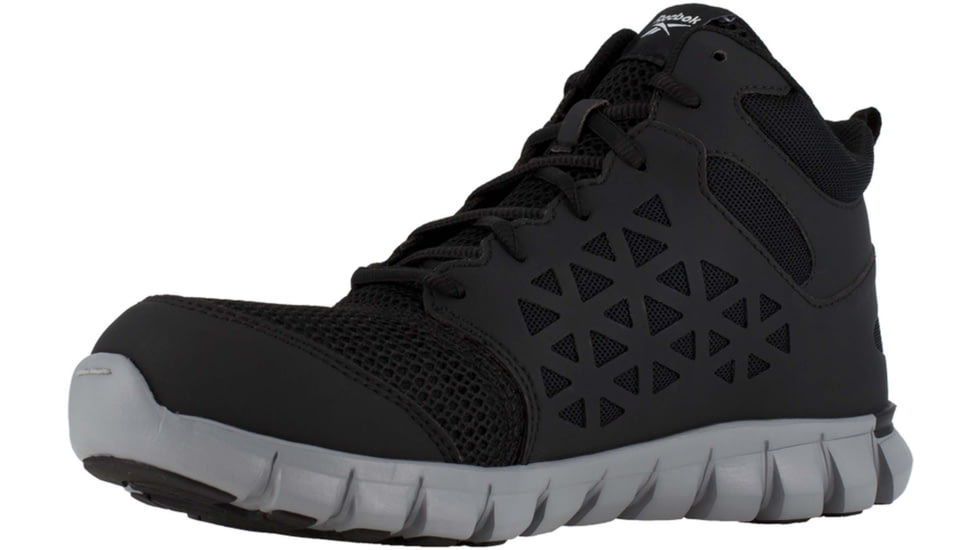 Reebok Sublite Cushion Athletic Mid Cut, Alloy Toe Work Shoe - Mens, Black, 8.5M, RB4141-Black-8.5-Mens-M