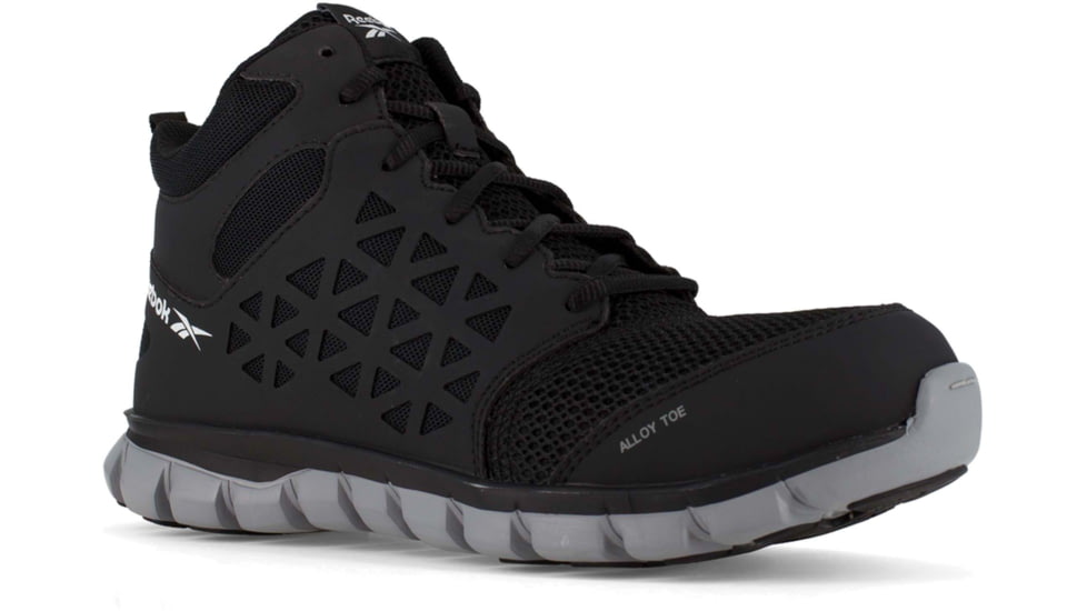 Reebok Sublite Cushion Athletic Mid Cut, Alloy Toe Work Shoe - Mens, Black, 8.5M, RB4141-Black-8.5-Mens-M