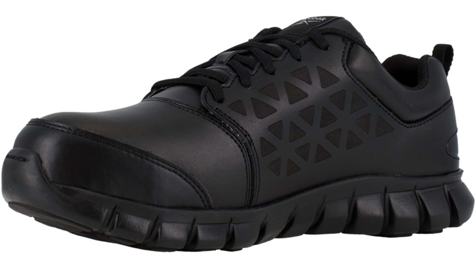 Reebok Sublite Cushion Work Shoe Athletic Oxford with CushGuard Internal Met Guard - Womens, Black, 6, Wide, 690774462229