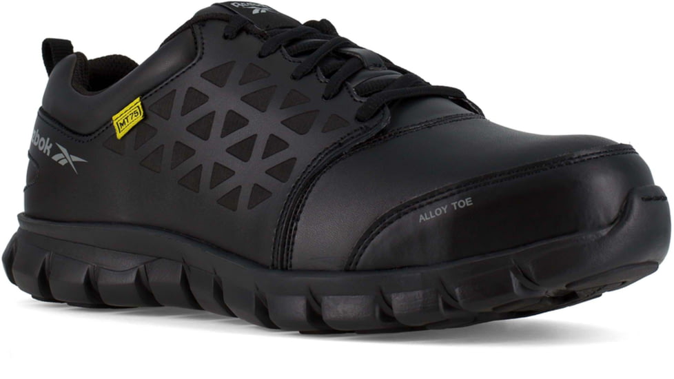 Reebok Sublite Cushion Work Shoe Athletic Oxford with CushGuard Internal Met Guard - Womens, Black, 6, Wide, 690774462229
