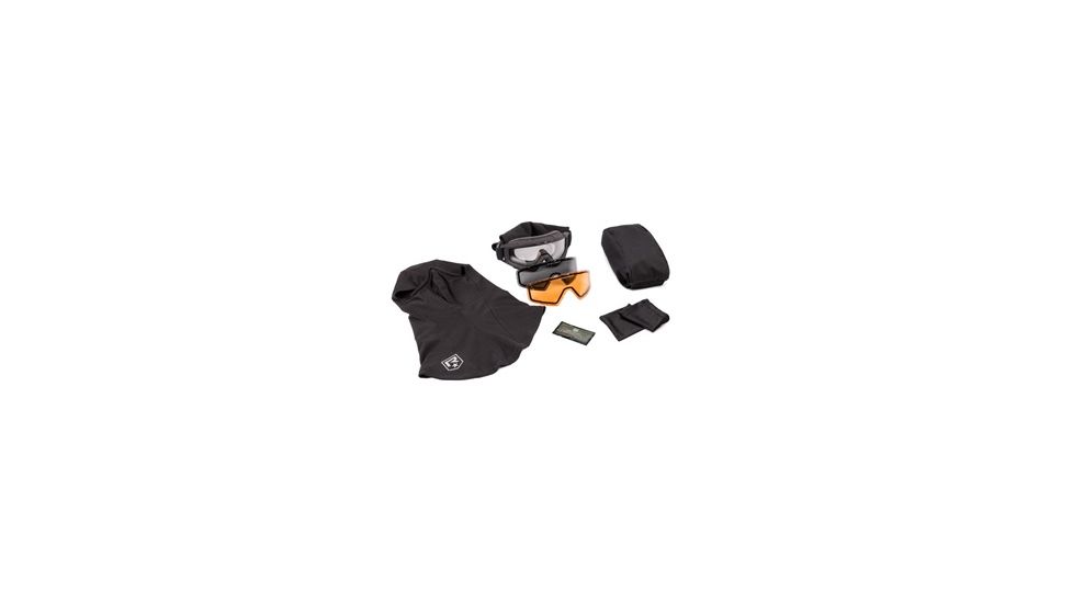 Revision Snowhawk Deluxe Goggle System w/ Clear, Solar, Vermillion High-Contrast Lenses, Black Frame, 4-0100-0002