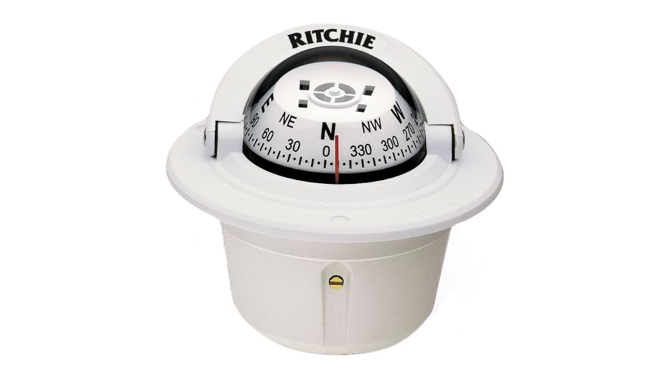 Ritchie F-50W Explorer Compass - Flush Mount - White 10353