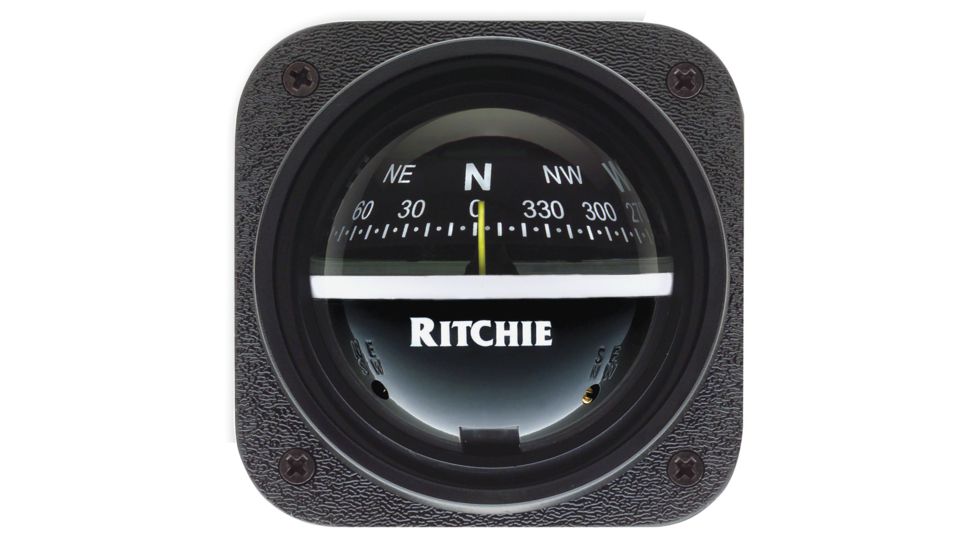 Ritchie V-537 Explorer Compass - Bulkhead Mount - Black Dial 36538