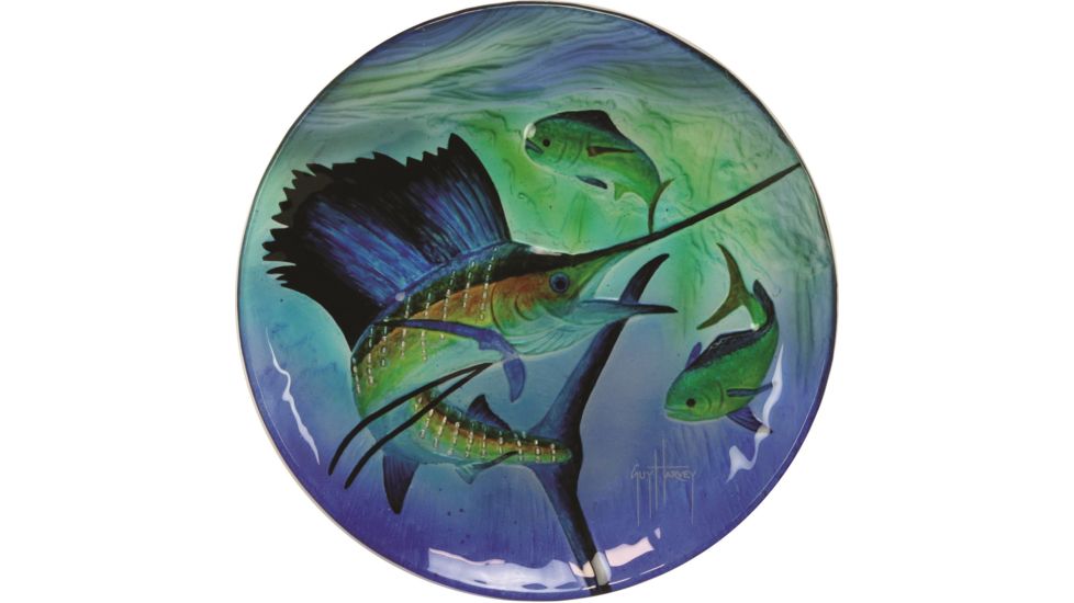 River's Edge Guy Harvey Sailfish Glass Platter, 12in 4013499