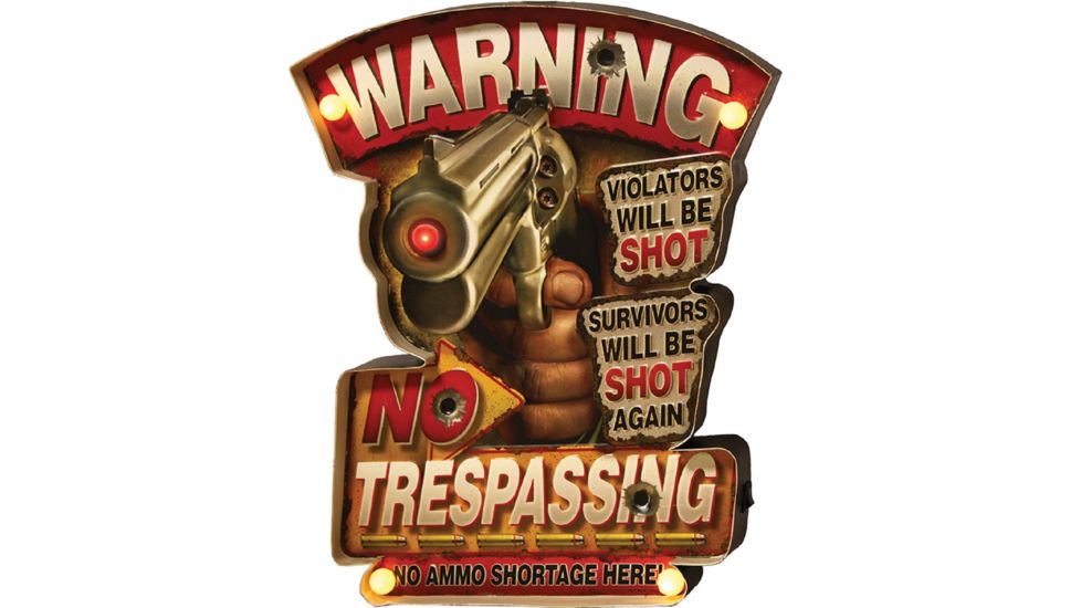 River's Edge No Trespassing - LED Metal Bar Sign 2160924