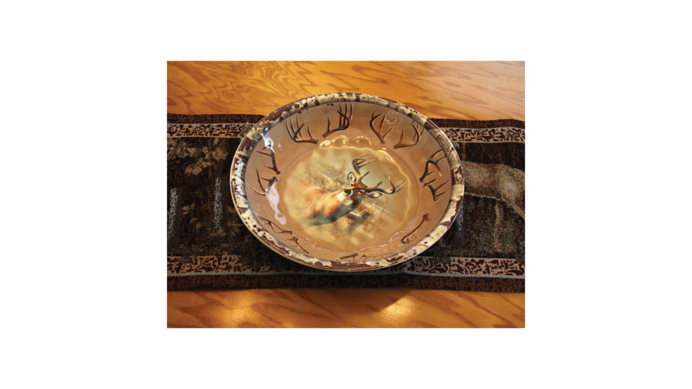 Rivers Edge Bowl Round Melamine 13.5in, Deer, 2112