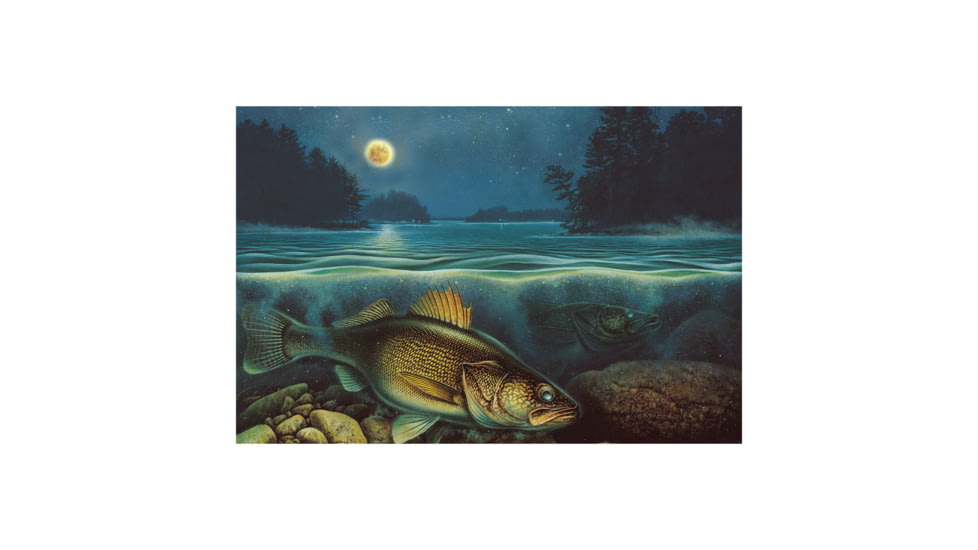 Rivers Edge LED Art, Harvest Moon Walleye, 24 x 16 in, 1786