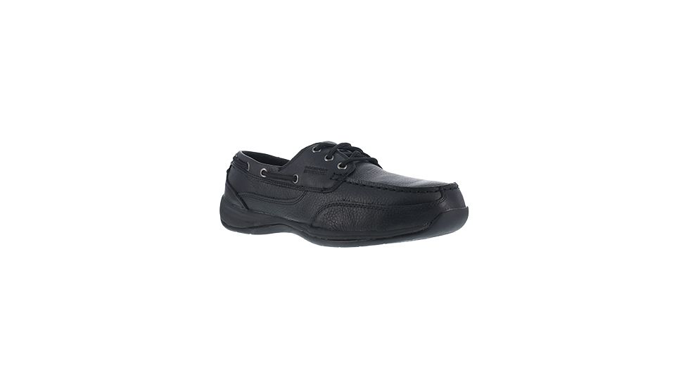 Rockport Mens Sailing Club 3 Eye Tie Steel Toe Boat Shoe, Black, 6.5 RK6738-BLACK-6.5-MENS-W