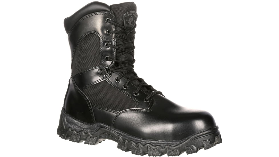 Rocky Boots Alpha Force Zipper Waterproof Public Service Boot - Mens, Black, 11.5, Medium, FQ0002173-ME-11.5