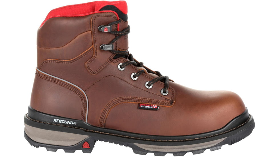 Rocky Boots Rams Horn Full-grain Leather Waterproof Composite Toe Work Boot - Men's, 13 US, Medium, Dark Brown, RKK0257-M-13