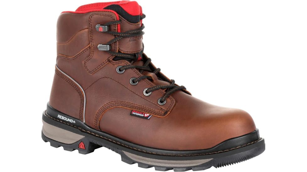 Rocky Boots Rams Horn Full-grain Leather Waterproof Composite Toe Work Boot - Men's, 13 US, Medium, Dark Brown, RKK0257-M-13