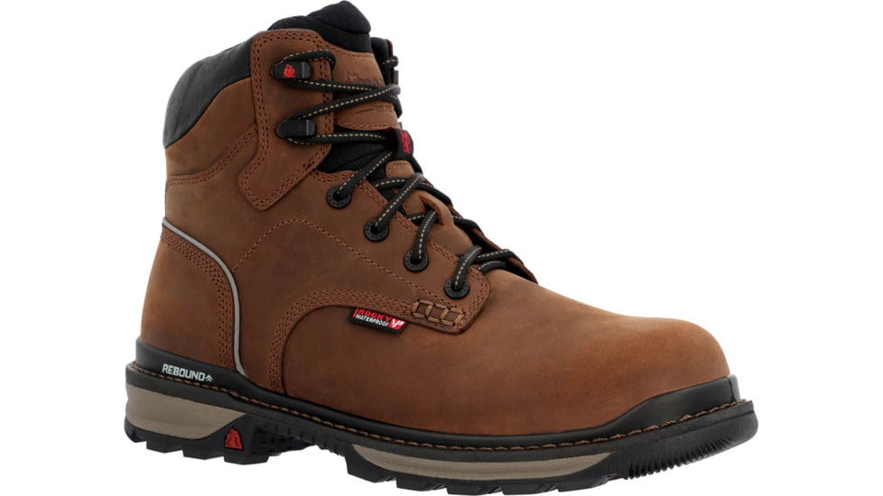 Rocky Boots Rams Horn Waterproof Composite Toe Work Boot - Mens, Crazy Horse, 8, Wide, RKK0388-W-8