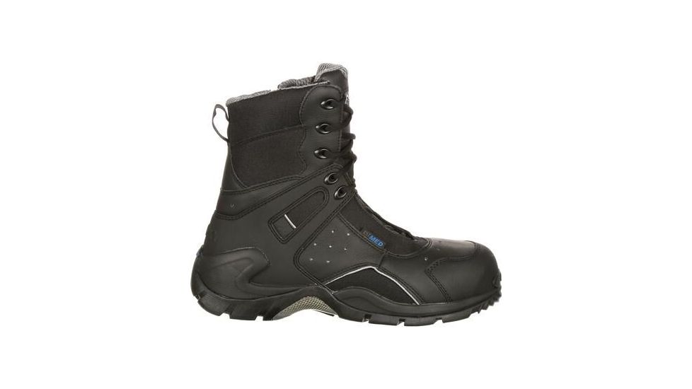 Rocky Boots 1st Med Carbon Fiber Toe Puncture-resistant Side-zip Waterproof Public Service Boot - FQ0911113BK10.5W