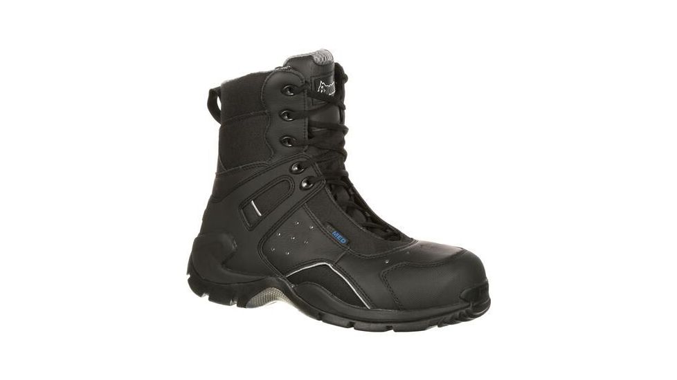 Rocky Boots 1st Med Carbon Fiber Toe Puncture-resistant Side-zip Waterproof Public Service Boot - FQ0911113BK10.5W