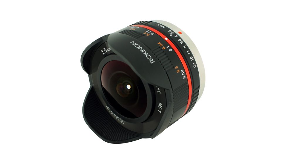 Rokinon 7.5mm F3.5 UMC Ultra Wide-Angle Fisheye Camera Lens for Micro 4/3 Mount (Black) FE75MFT-B