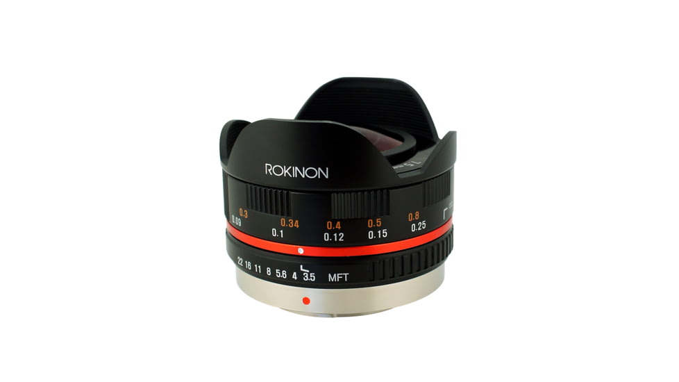 Rokinon 7.5mm F3.5 UMC Ultra Wide-Angle Fisheye Camera Lens for Micro 4/3 Mount (Black) FE75MFT-B