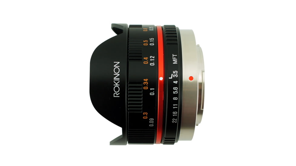 Rokinon 7.5mm F3.5 UMC Ultra Wide-Angle Fisheye Camera Lens for Micro 4/3 Mount (Black) FE75MFT-B