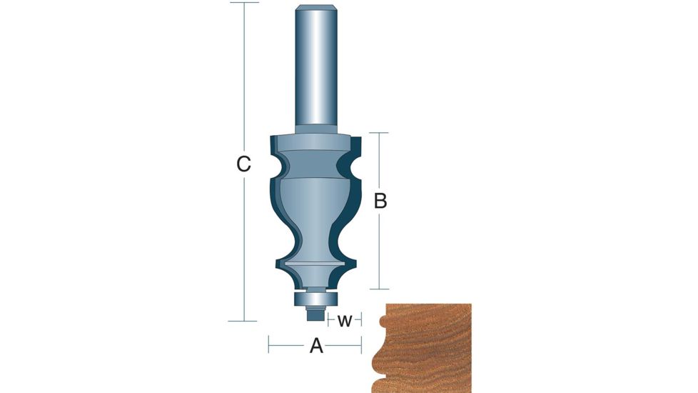 Roman Carbide Face Moulding 1/2in Shank DC1383