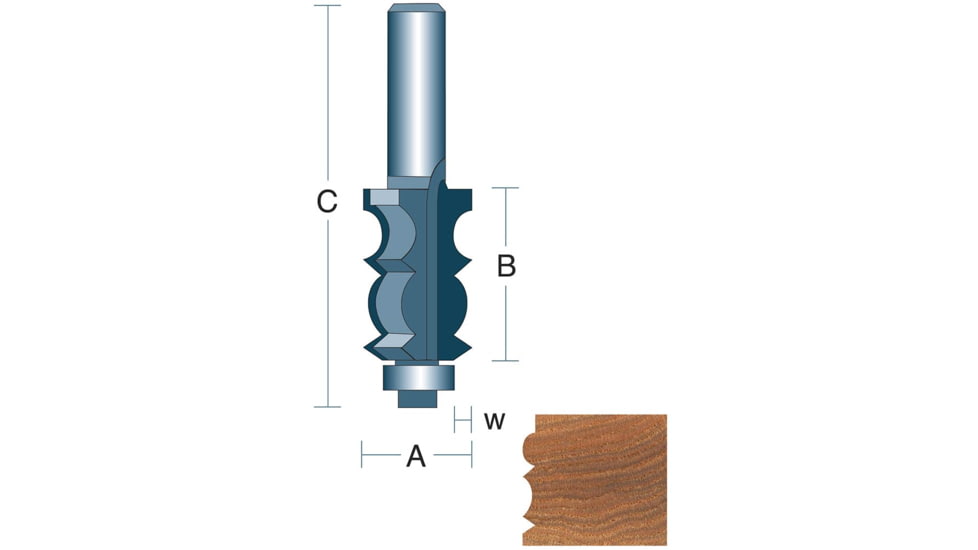 Roman Carbide Face Moulding 1/2in Shank DC1384