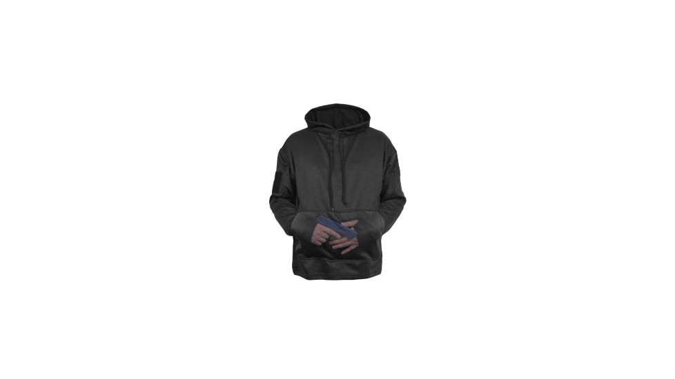 Rothco Concealed Carry Hoodie, Black, Small, 2071-Black-S